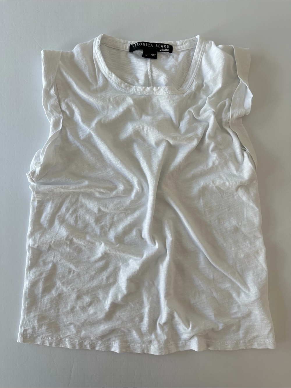 Veronica Beard Women’s White Sleeveless Tank Size M 100% Cotton Elevated Basics